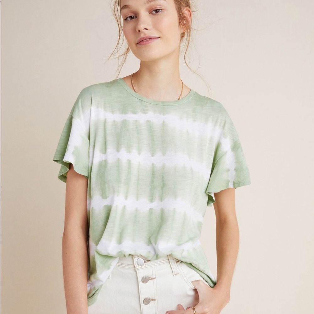 Anthropologie | MARTHA FLUTTER-SLEEVED TEE | Sz SP